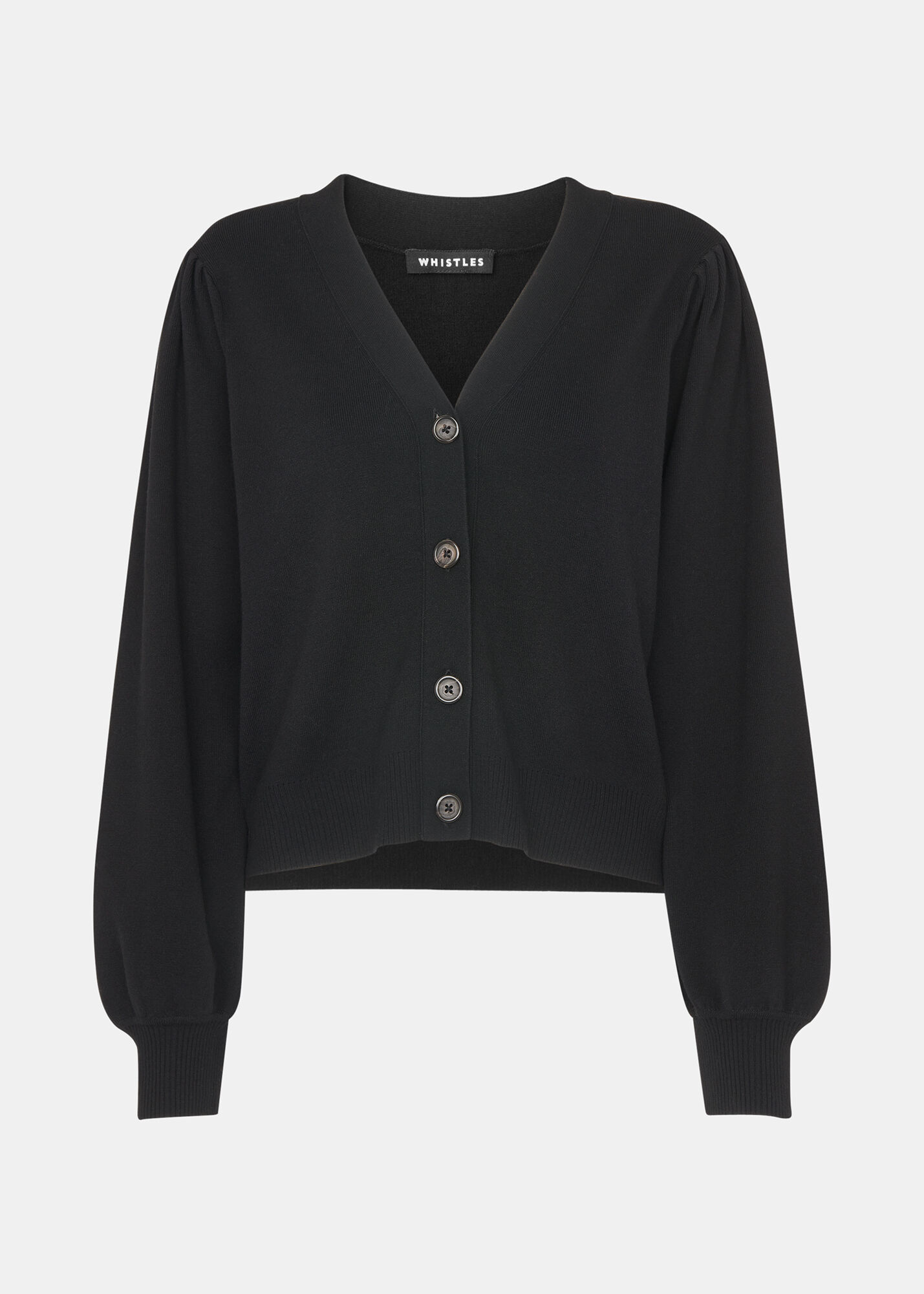 Black Puff Sleeve Cardigan