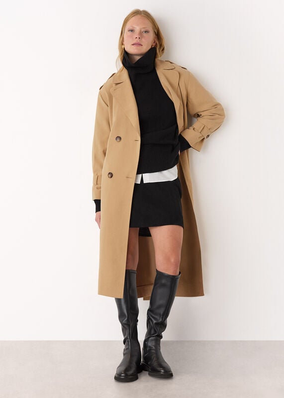 Neutral Riley Trench Coat
