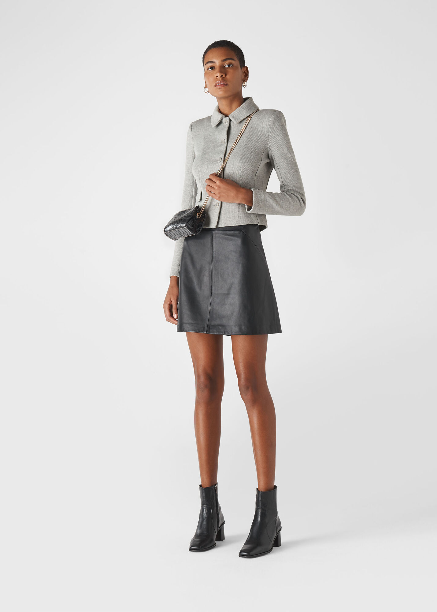 Grey Button Front Jersey Jacket | WHISTLES
