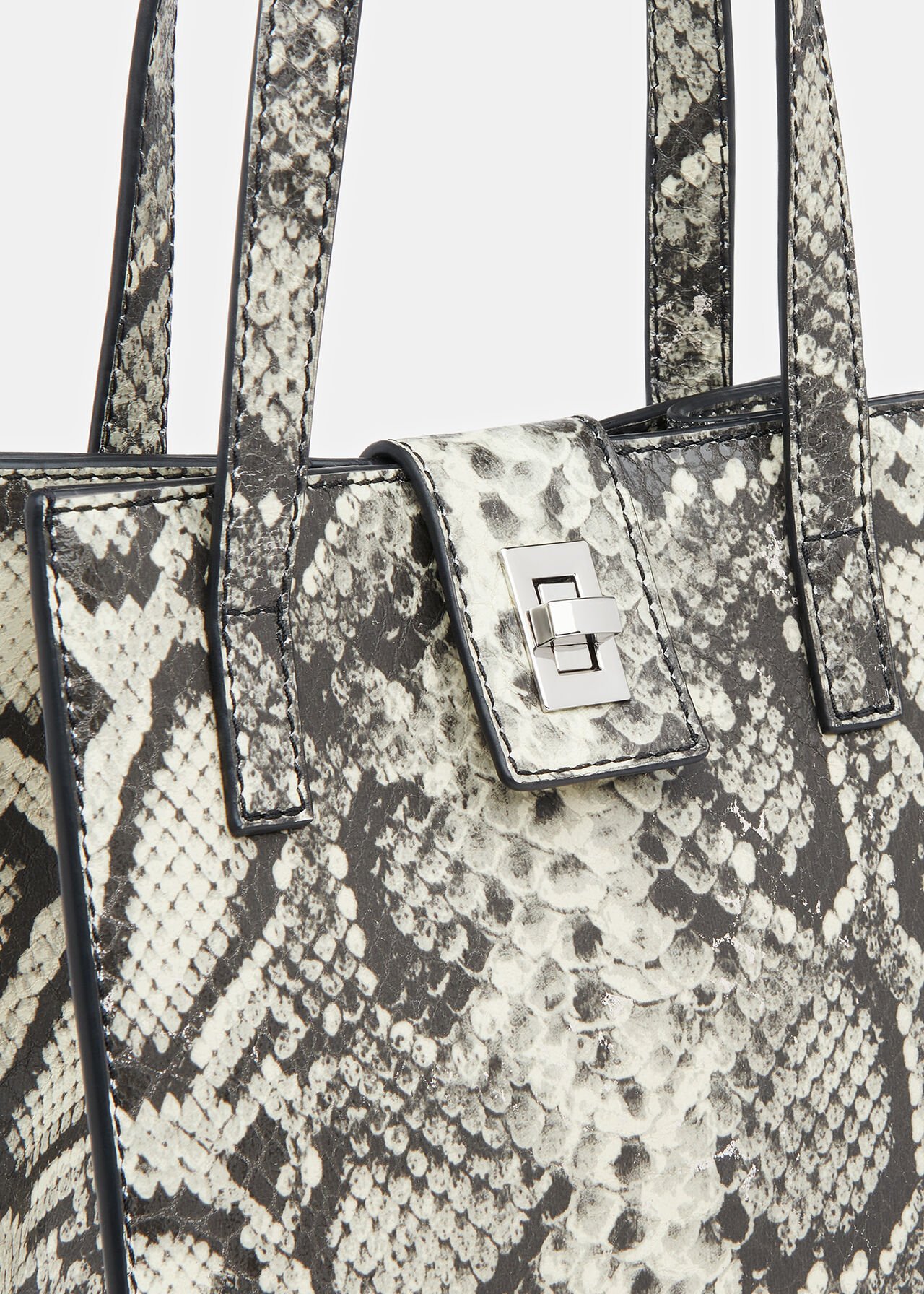 Eben Snake Mini Turn Lock Tote