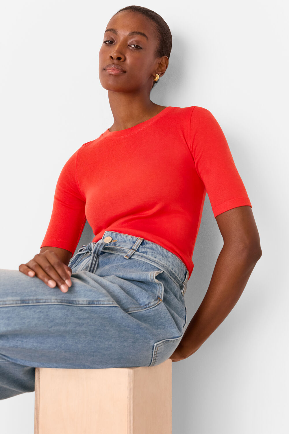 Slim Crew Neck Top