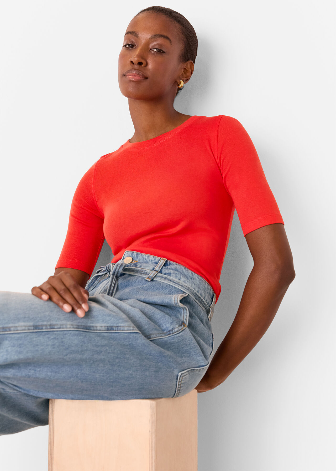 Slim Crew Neck Top