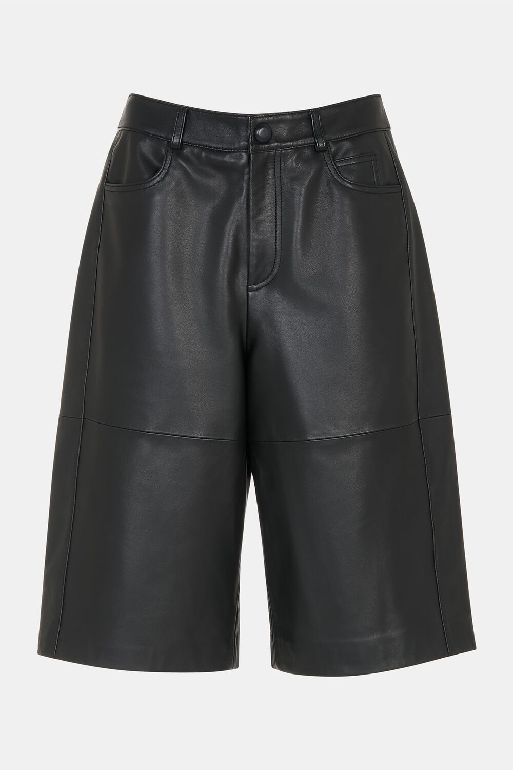 Black Leather Knee Short