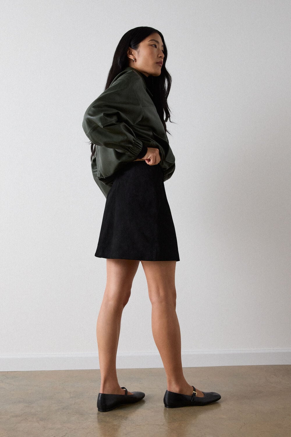 Suede A Line Skirt