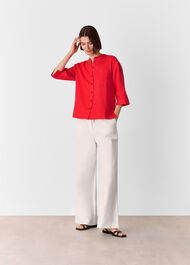 Linen Grandad Collar Shirt