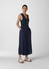 Fluid Crop Trouser Navy