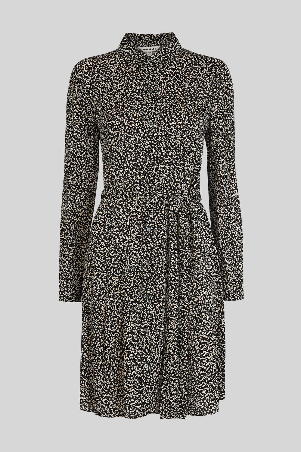 Autumn Floral Shirt Dress Black/Multi