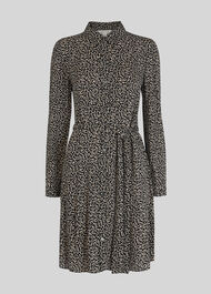 Autumn Floral Shirt Dress Black/Multi