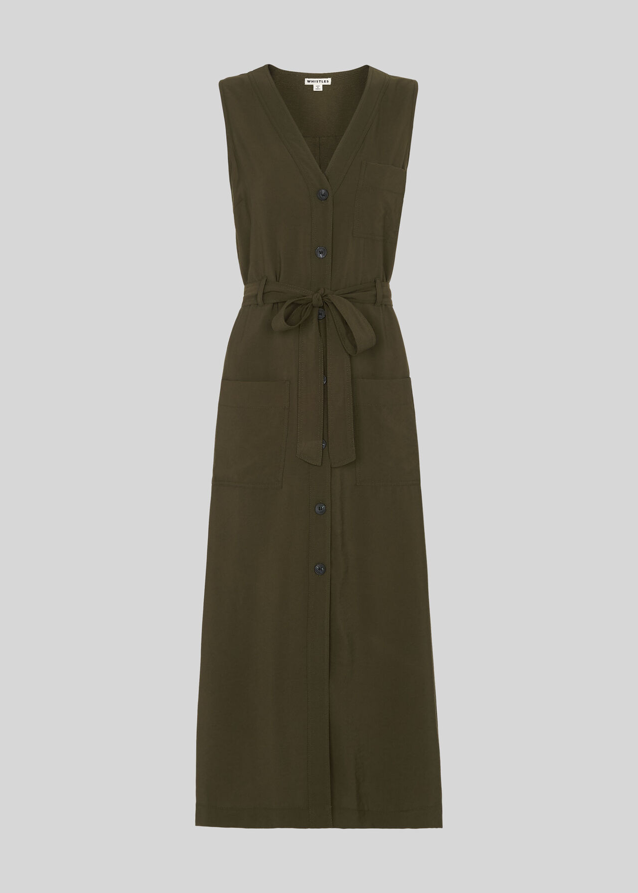 Cody Button Through Dress Khaki