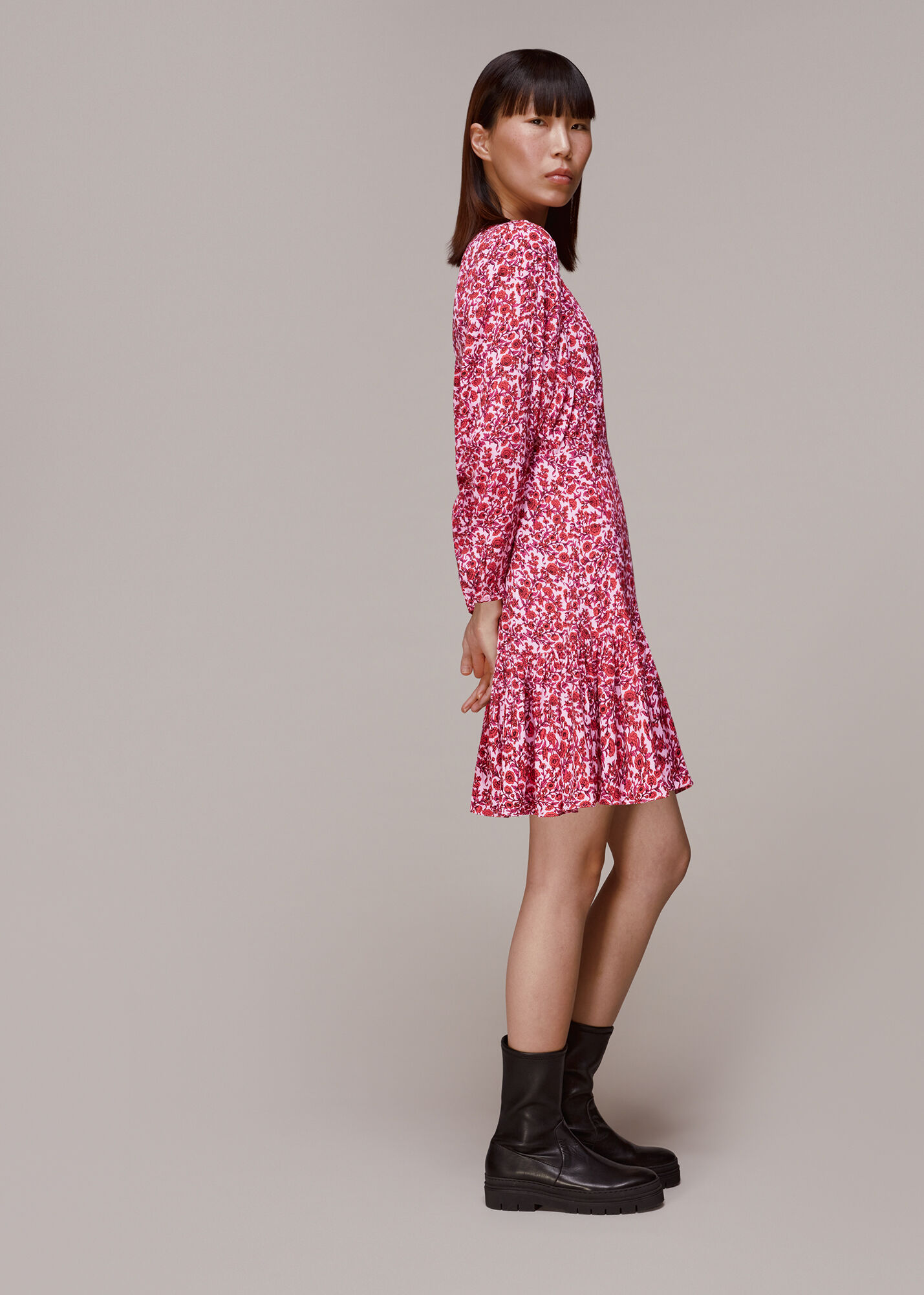 Pink/Multi Samantha Heath Floral Dress WHISTLES