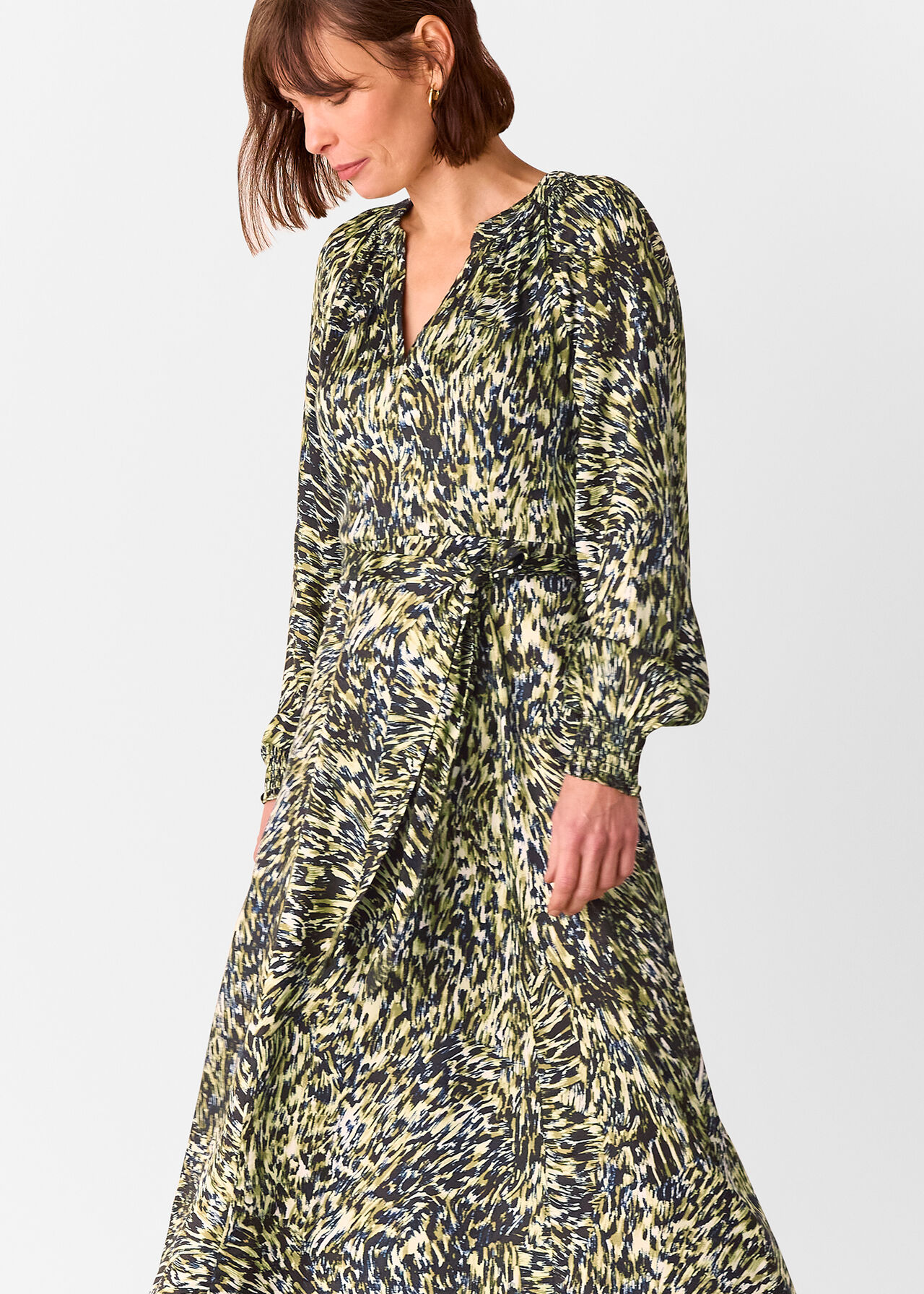 Whistles Leopard Swirl Midi Dress
