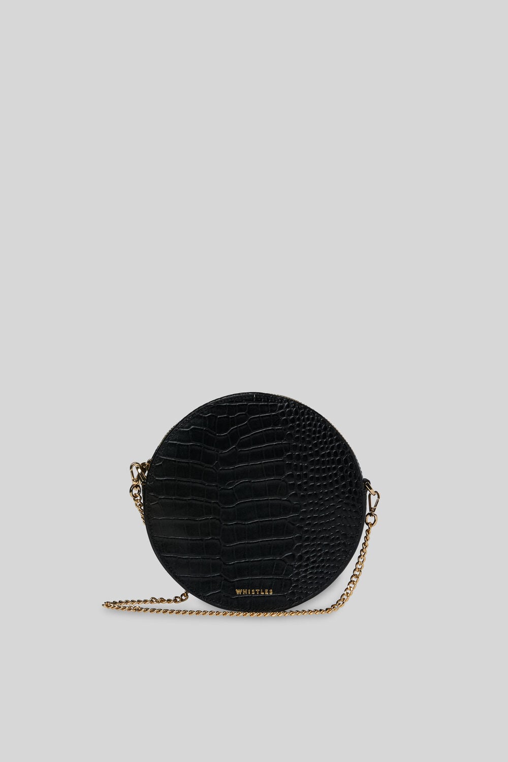 Brixton Circular Croc Bag Black