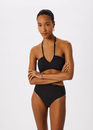 Textured Gingham Bikini Top