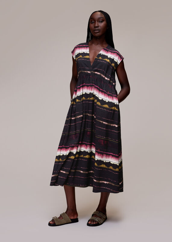 Amelie Shibori Trapeze Dress