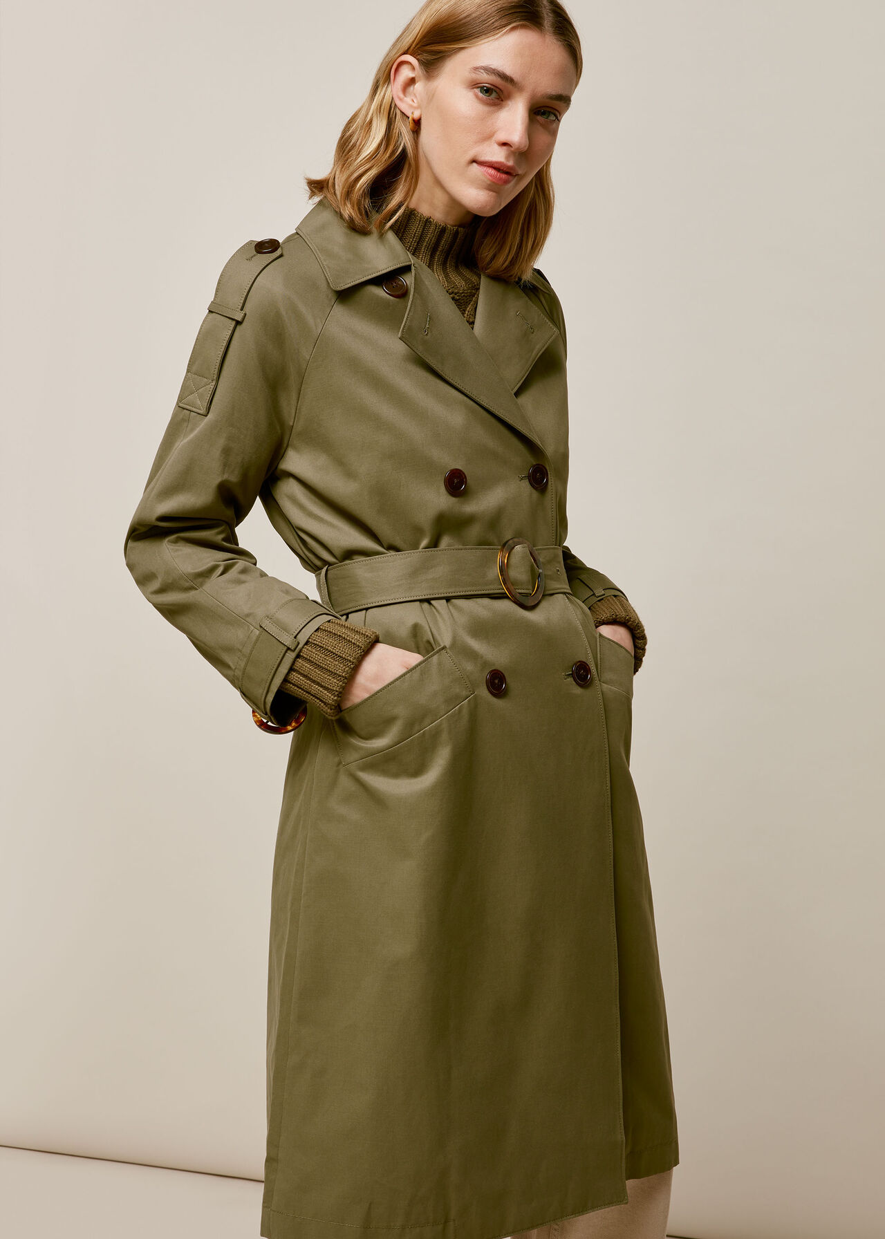 Izzey Trench Coat Khaki