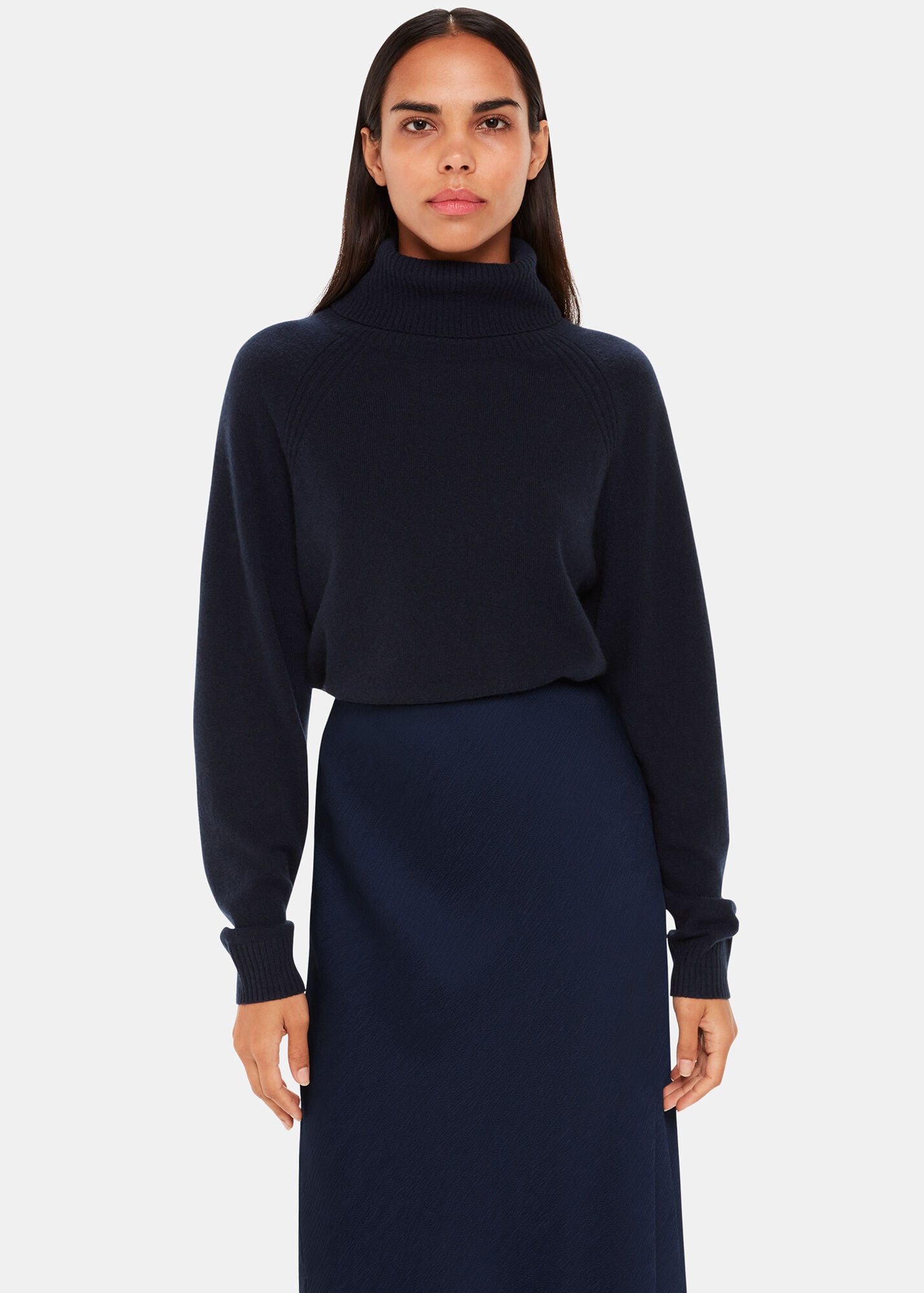 Celeste Bias Cut Blue Satin Skirt