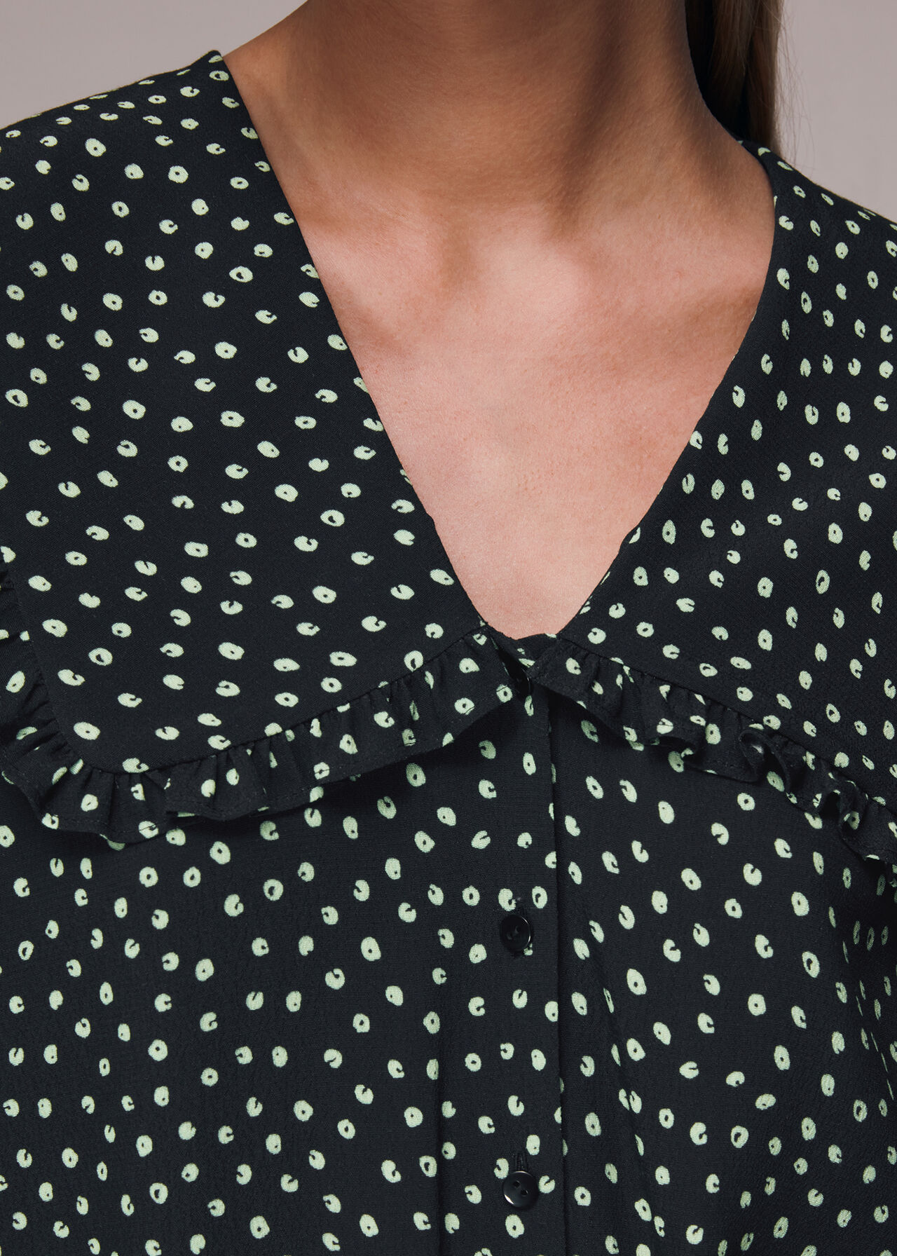 Stamp Spot Collar Top