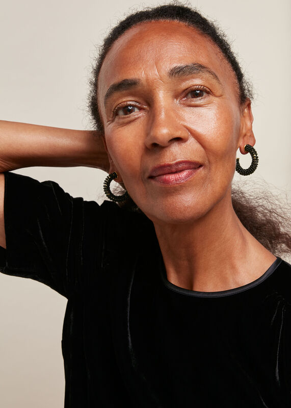 Beaded Large Hoop Earring