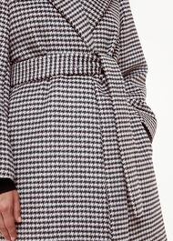 Petite Celia Houndstooth Wrap Coat
