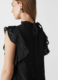 Animal Devore Frill Top Black
