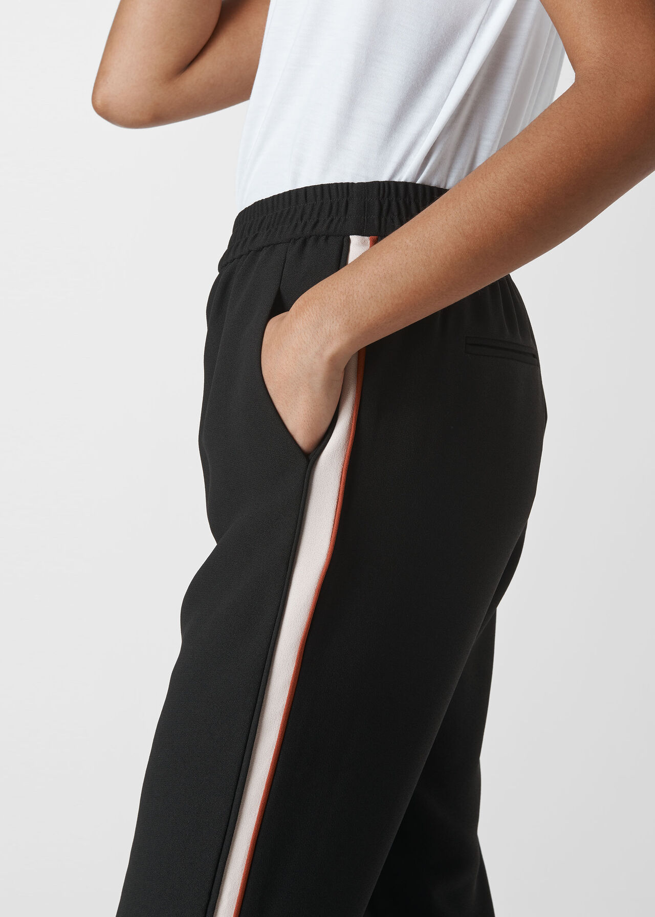 Elyse Side Stripe Trouser Black/Multi