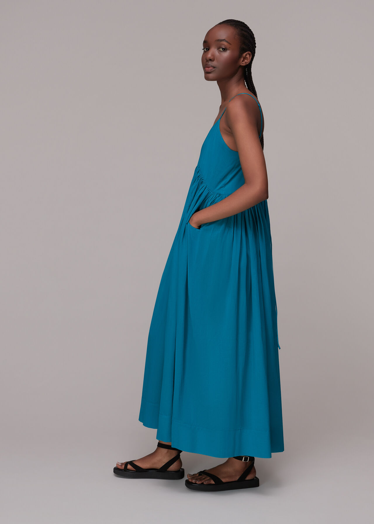 Turquoise Carmen Trapeze Dress, WHISTLES