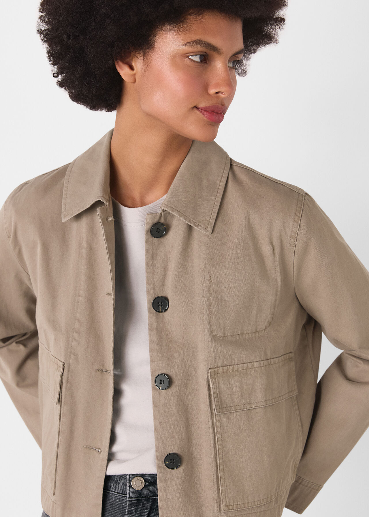 Whistles Marie Casual Jacket Taupe Whistles Marie Casual Jacket Taupe