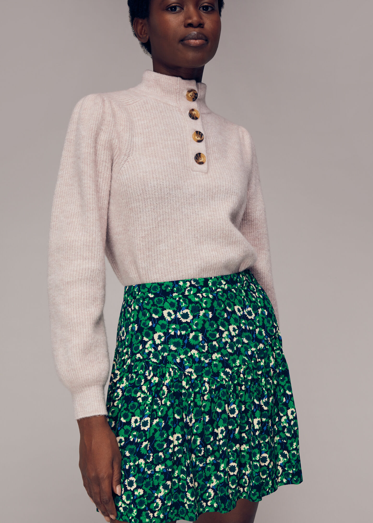 Multicolour Dandelion Floral Flippy Skirt WHISTLES
