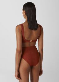 Textured Bikini Bottoms Rust