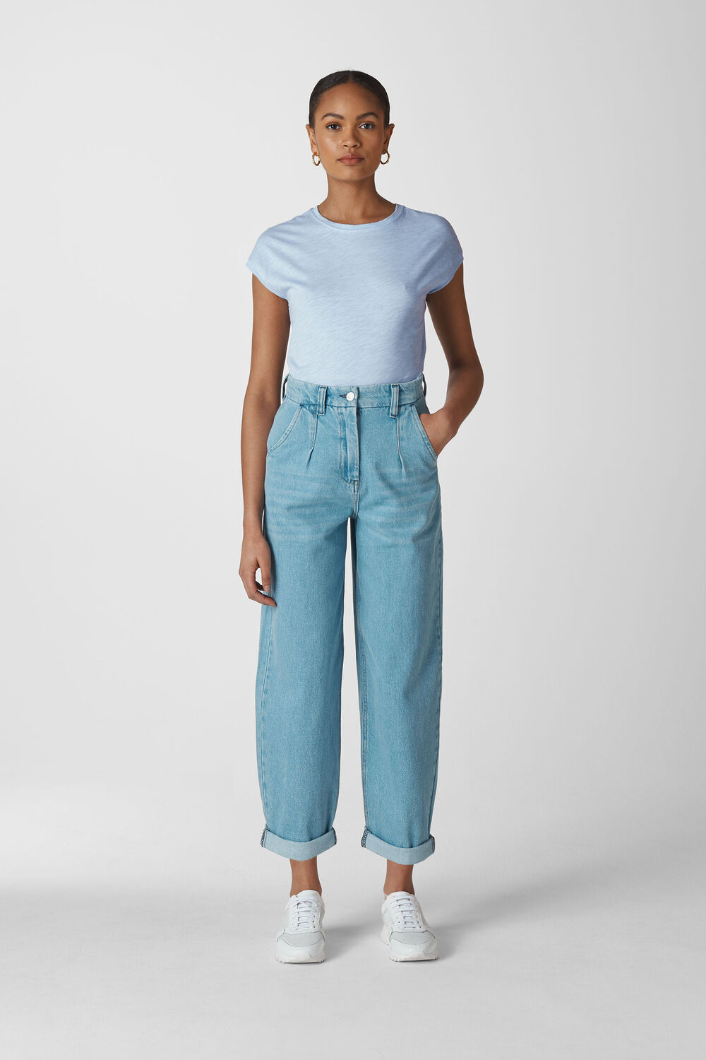 Minimal Cap Sleeve Tee Pale Blue