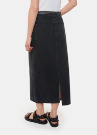 Straight Denim Midi Skirt