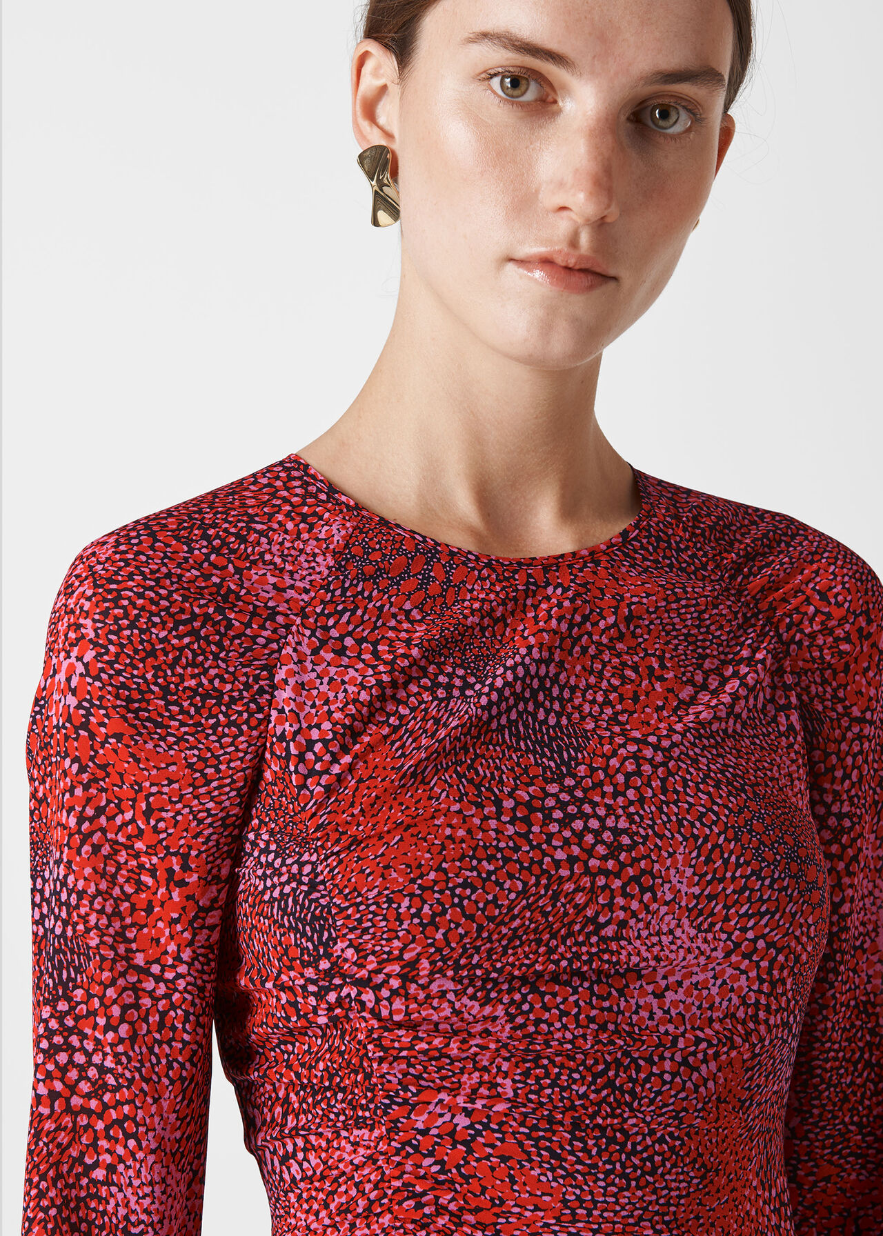 Pink Multi Abstract Animal Print Bodycon Whistles Whistles