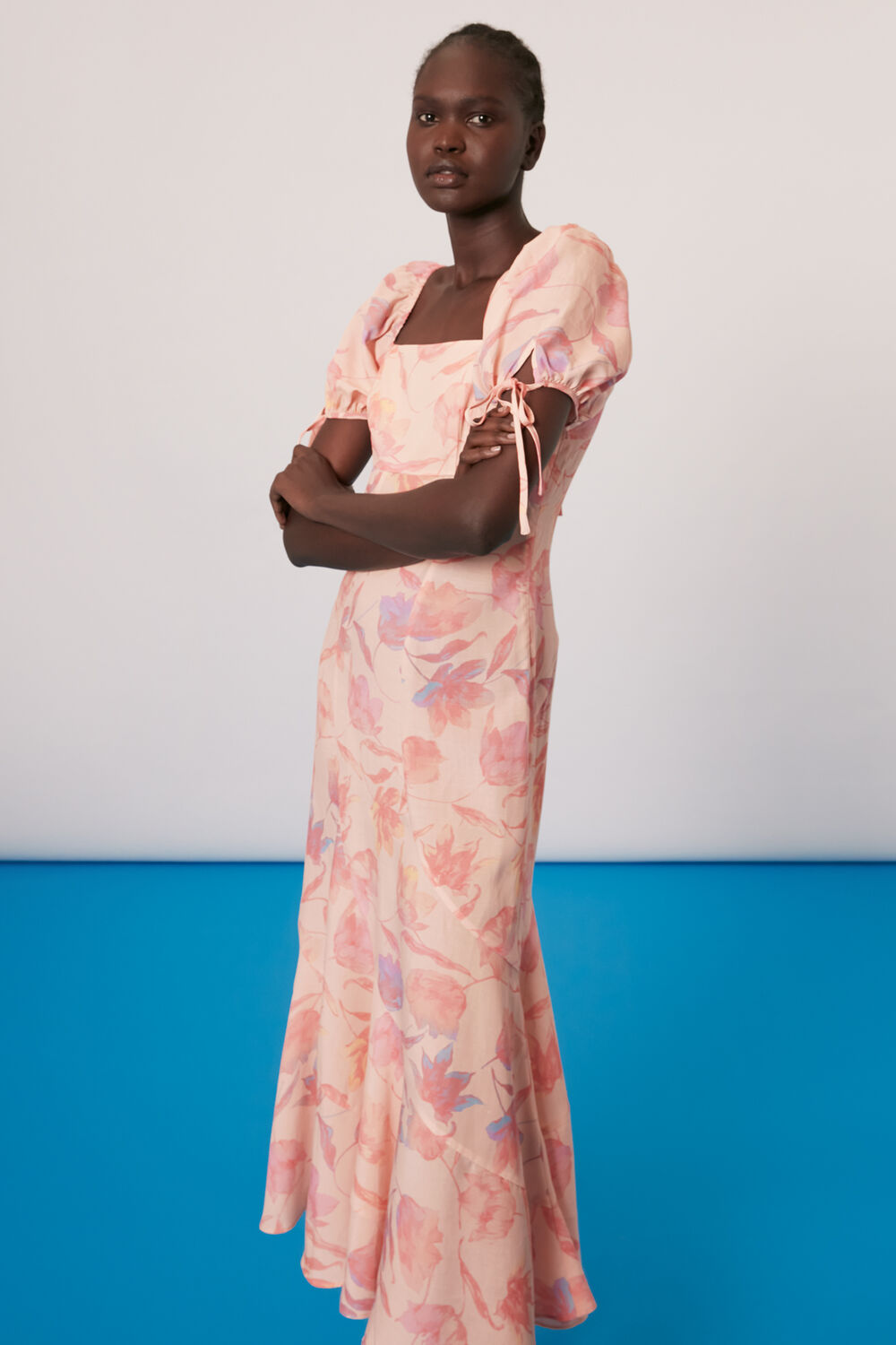 Seam Detail Floral Print Dress