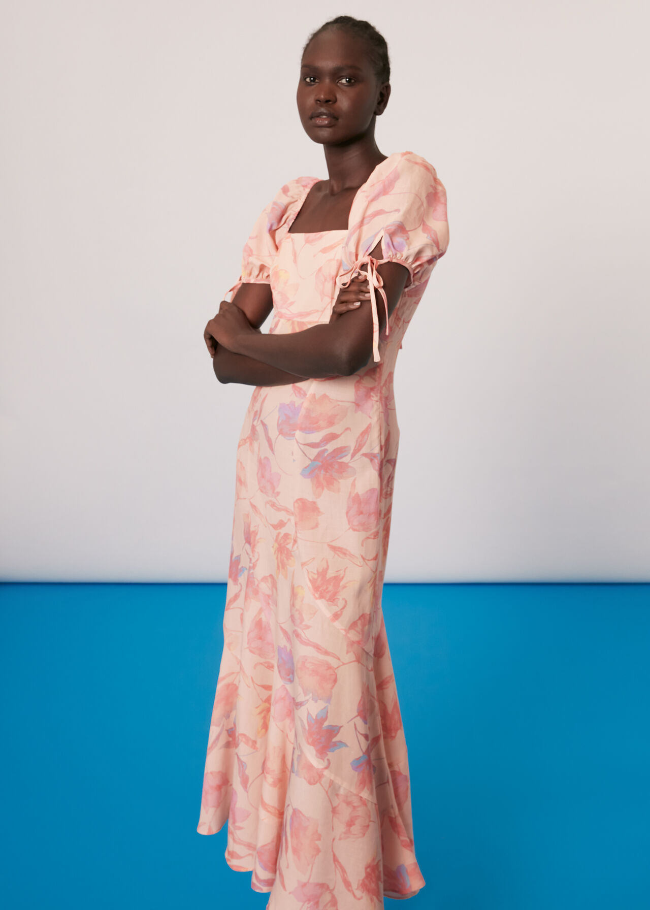 Seam Detail Floral Print Dress