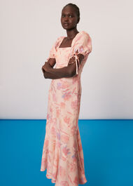 Seam Detail Floral Print Dress