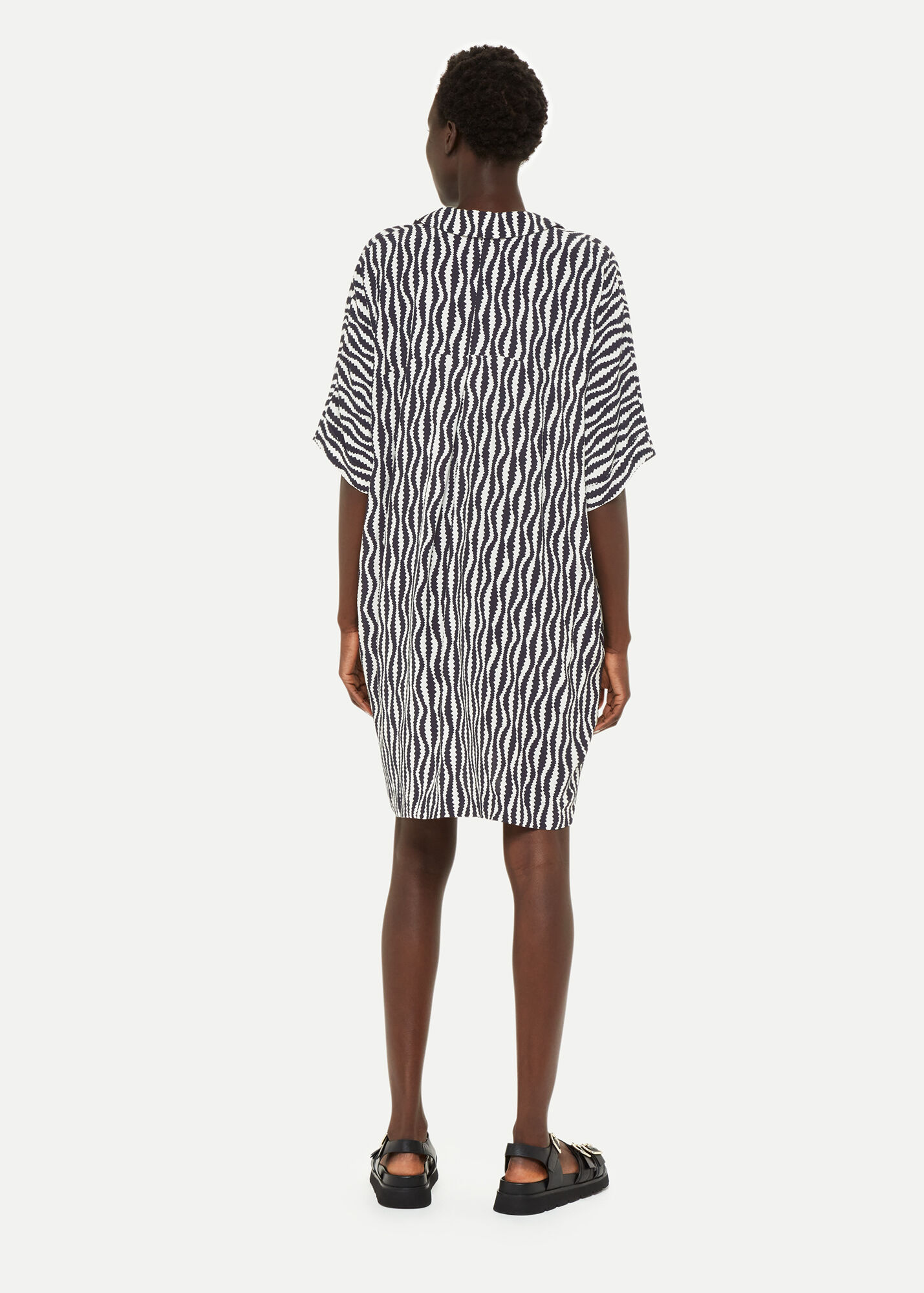 Black/White Melanie Optical Rope Dress | WHISTLES | Whistles UK