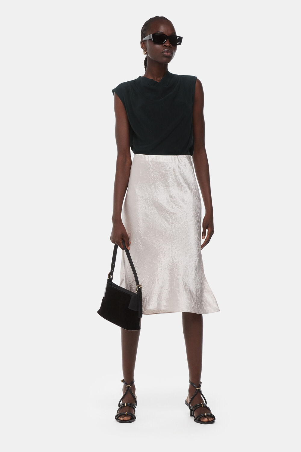 Black Textured Sleeveless Tank