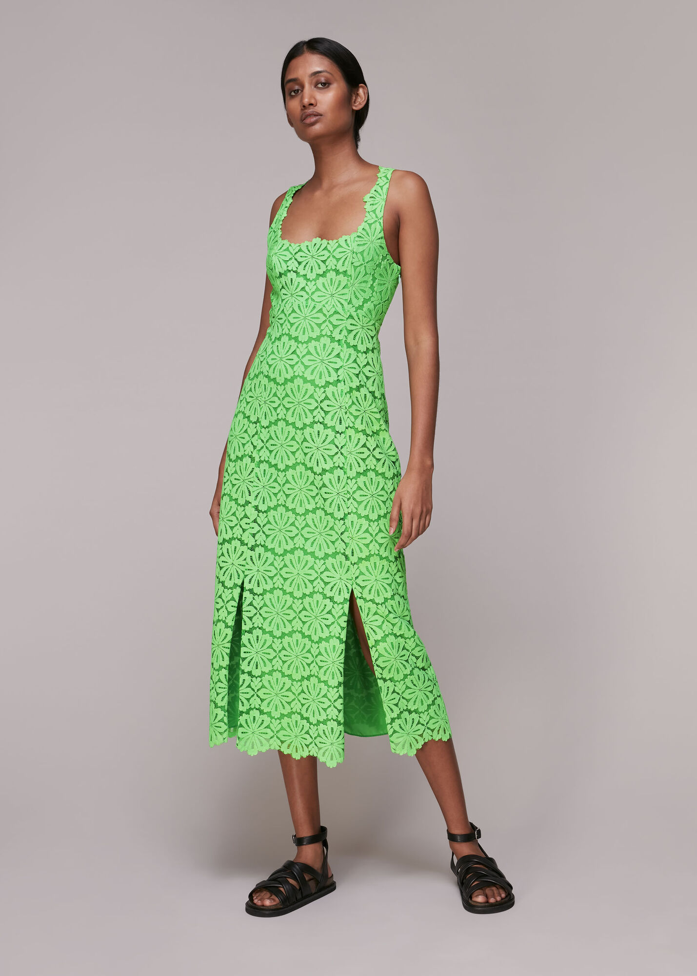 Green Noelle Lace Dress WHISTLES Whistles UK