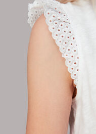 Broderie Frill Sleeve Tee
