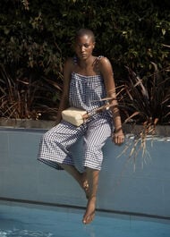 Penny Tie Gingham Jumpsuit