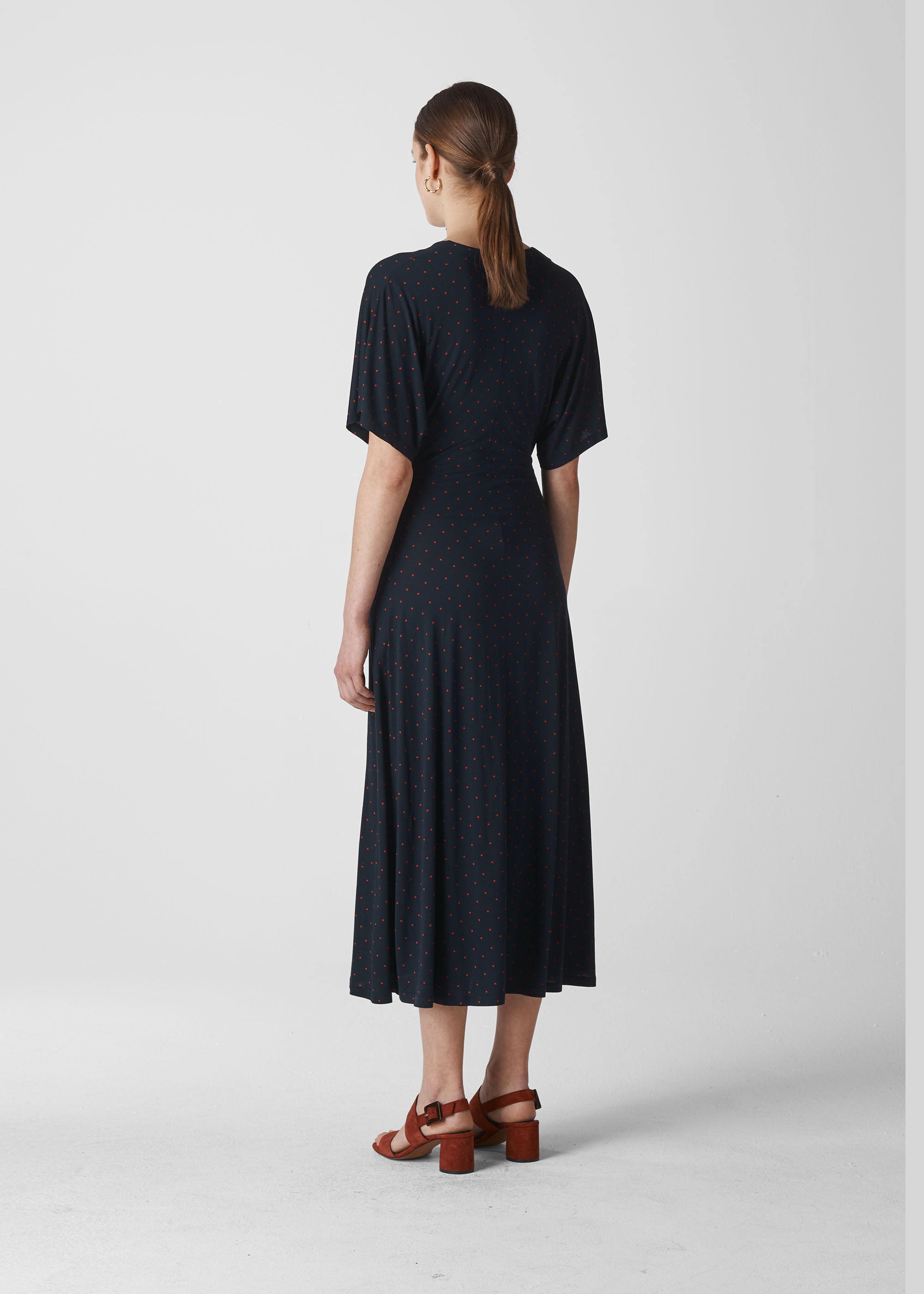 Navy Multi Spot Wrap Jersey Dress WHISTLES