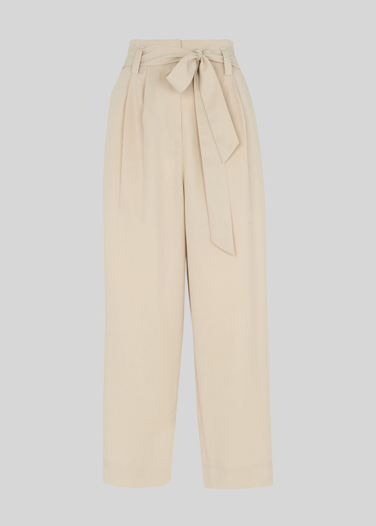 Paper Bag Belted Trouser Neutral