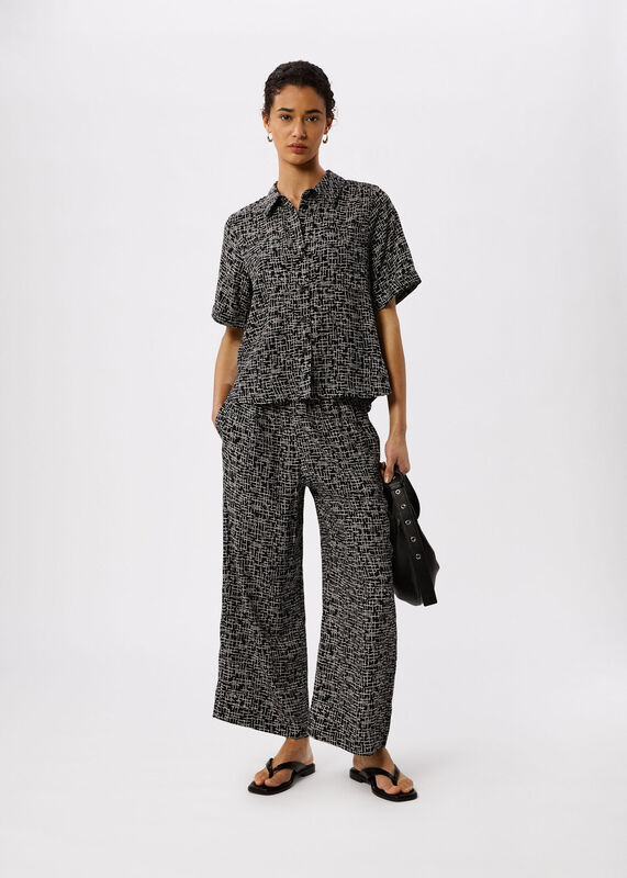 Black Woven Grid Shirt