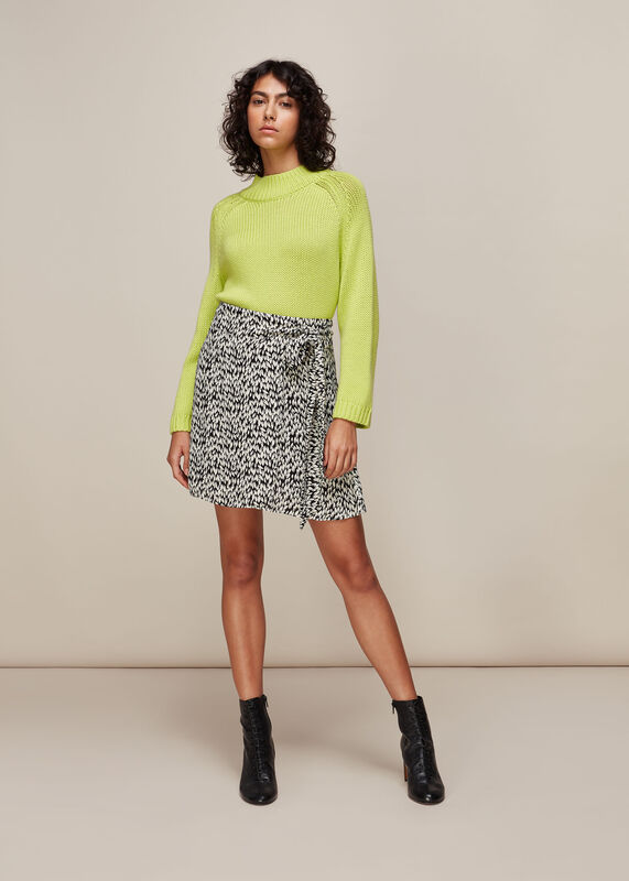 Petal Print Wrap Skirt