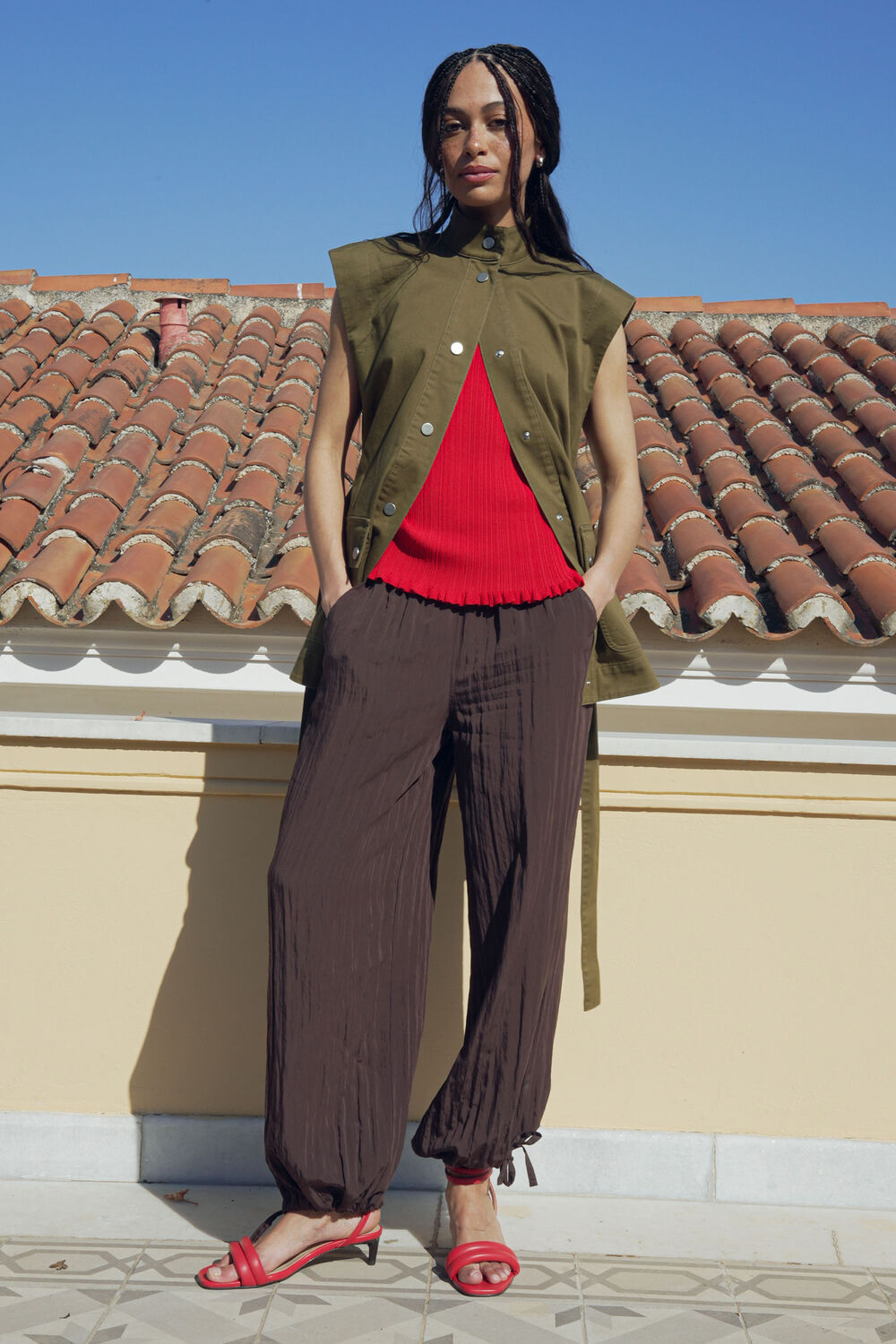 Balloon Tie Hem Trousers