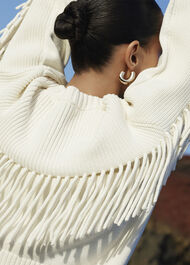 Fringed Rib Detail Sweater