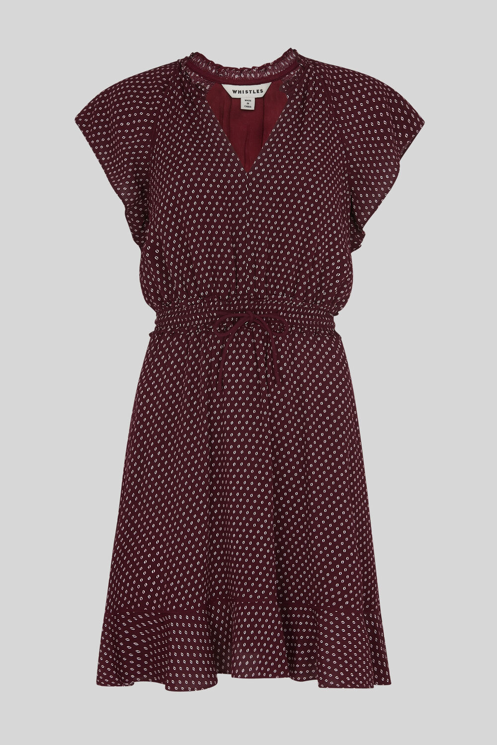 Jazmin Spot Dress Burgundy