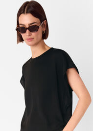 Short Sleeve Crepe Shell Top