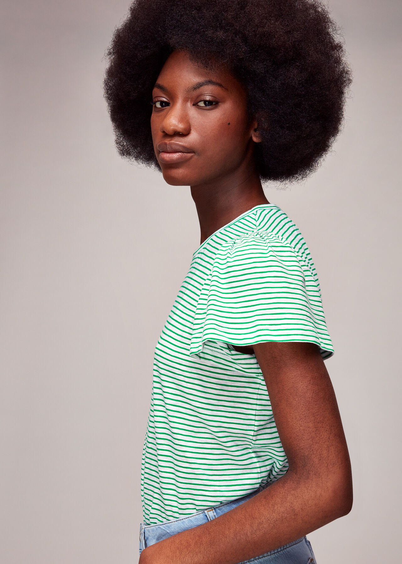 Cotton Frill Stripe T-Shirt