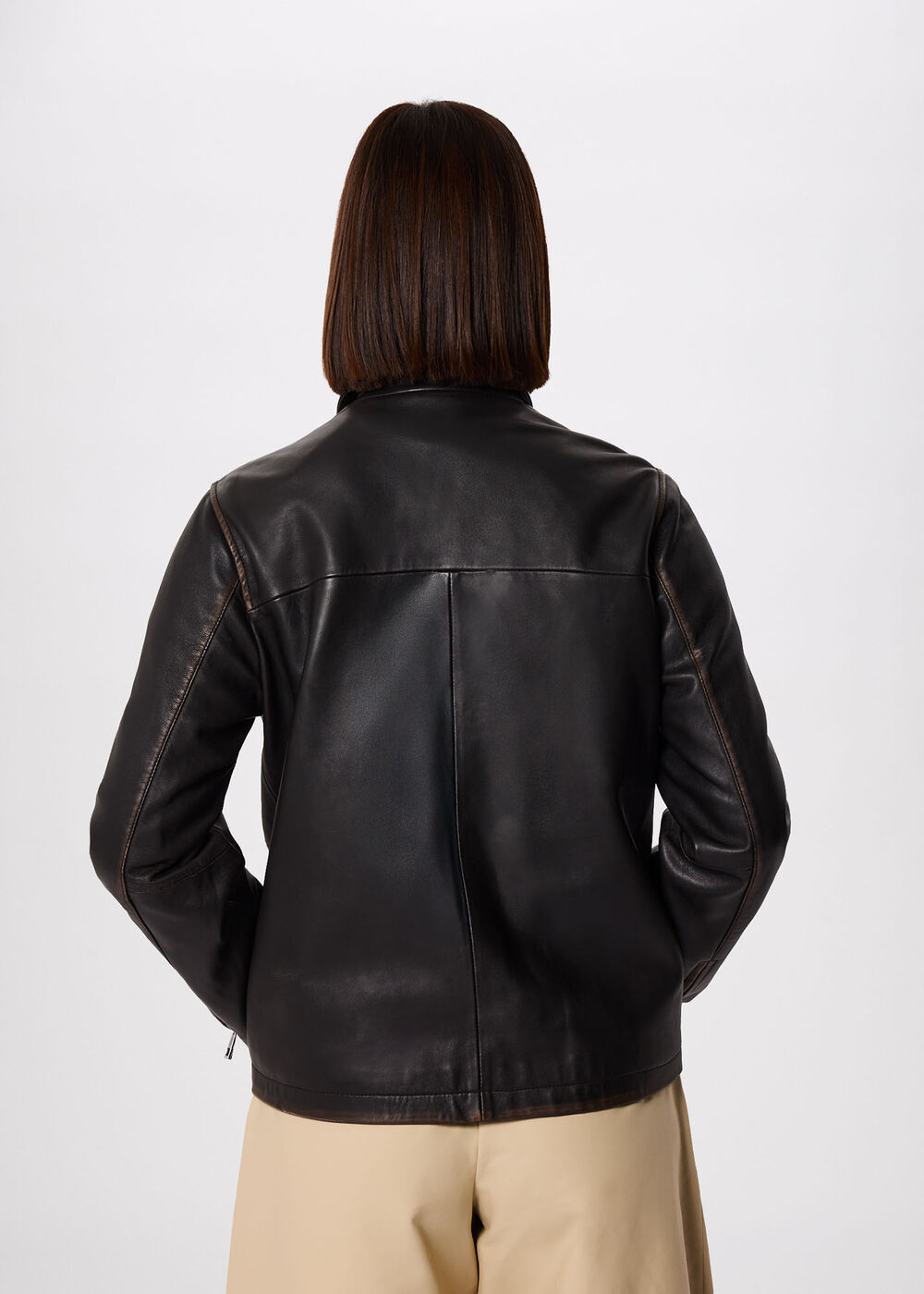 Kate Burnished Leather Jacket